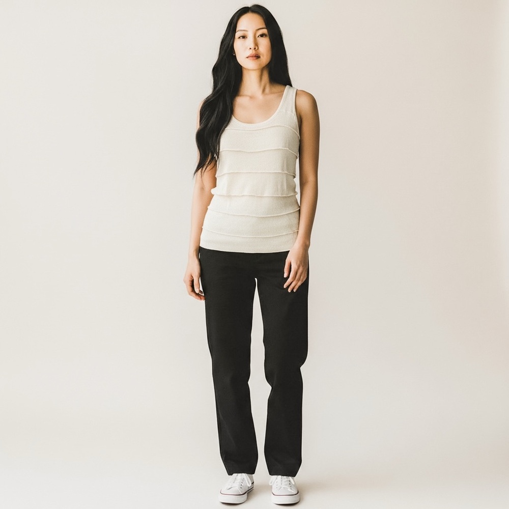 Talbots Cream Layered Ruffle Knit Tank - Picture 7 of 7